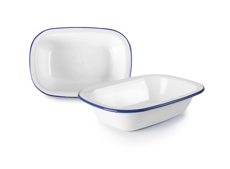 Travessa Retangular Branca 15 cm Aço Esmaltado