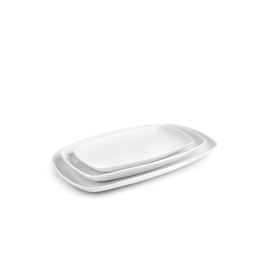 Travessa Retangular Porcelana Branca 40 cm para Serviço de Mesa