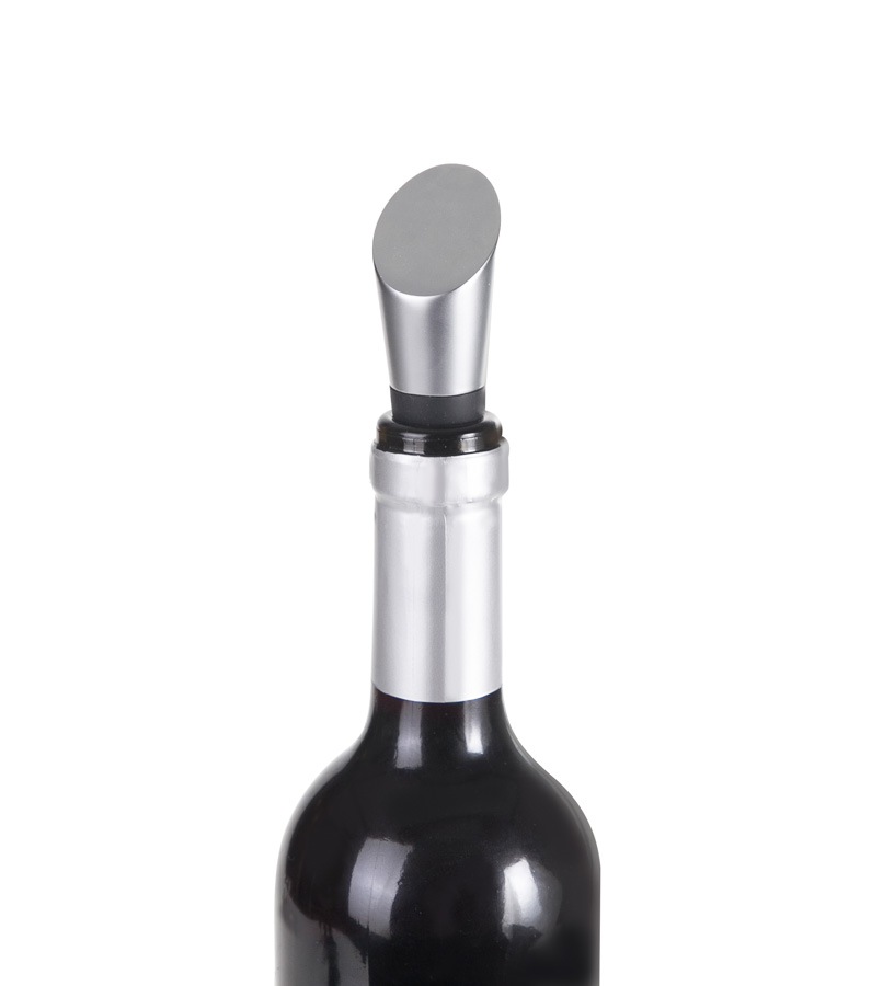 Vedante de Vinho Prateado para Garrafas — Metal e Silicone