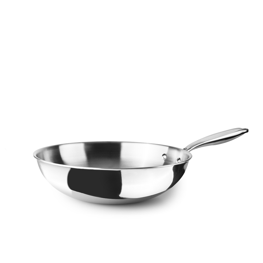 Wok Triply Natural 30 cm para Cozinhas Profissionais