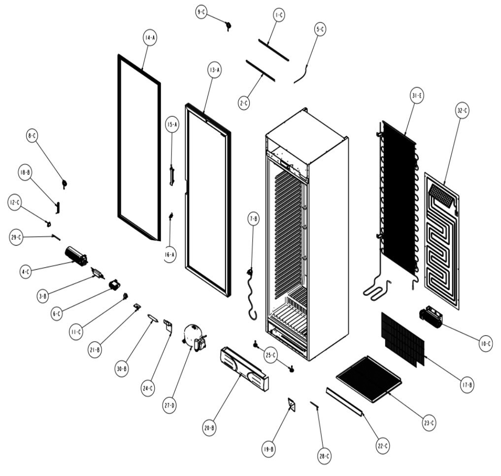 Armário Expositor Refrigerado Porta Vidro 372L