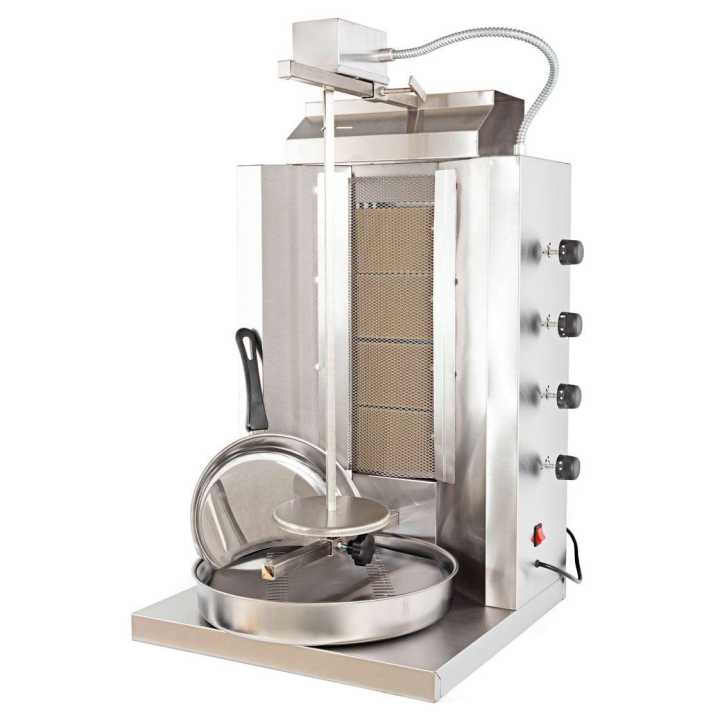 Assador Gyros Profissional 4 Queimadores, Capacidade 30kg