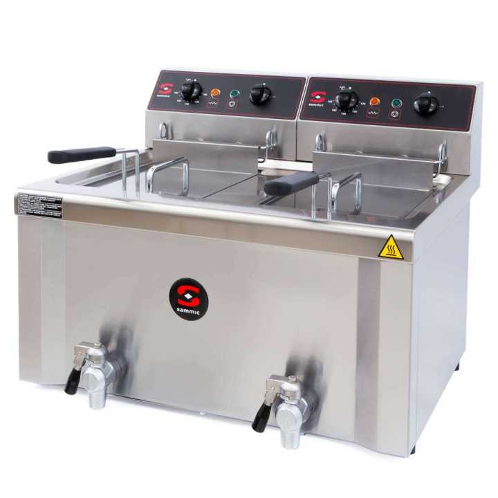 Fritadeira Elétrica Dupla 2x8L com Torneira de Descarga