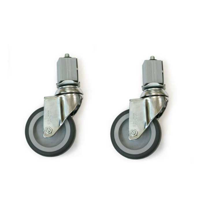Kit de Rodas de 125 mm com 2 Rodas Fixas para Mesas Inox