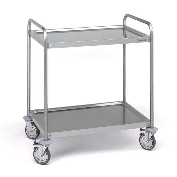 Carro de Serviço Inox com 2 Prateleiras – 800x500 mm