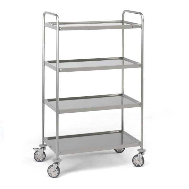 Carro de Serviço Inox 4 Prateleiras - 1000x600 mm