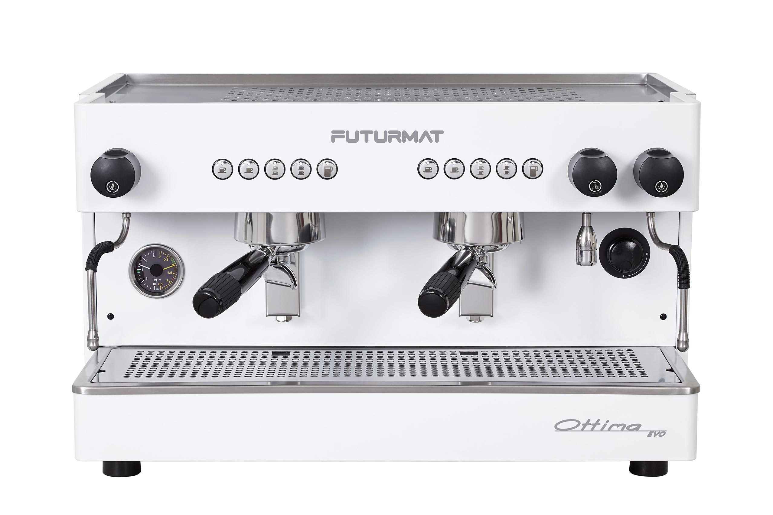 Máquina de Café Eletrónica de 2 Grupos Ottima Evo Branca
