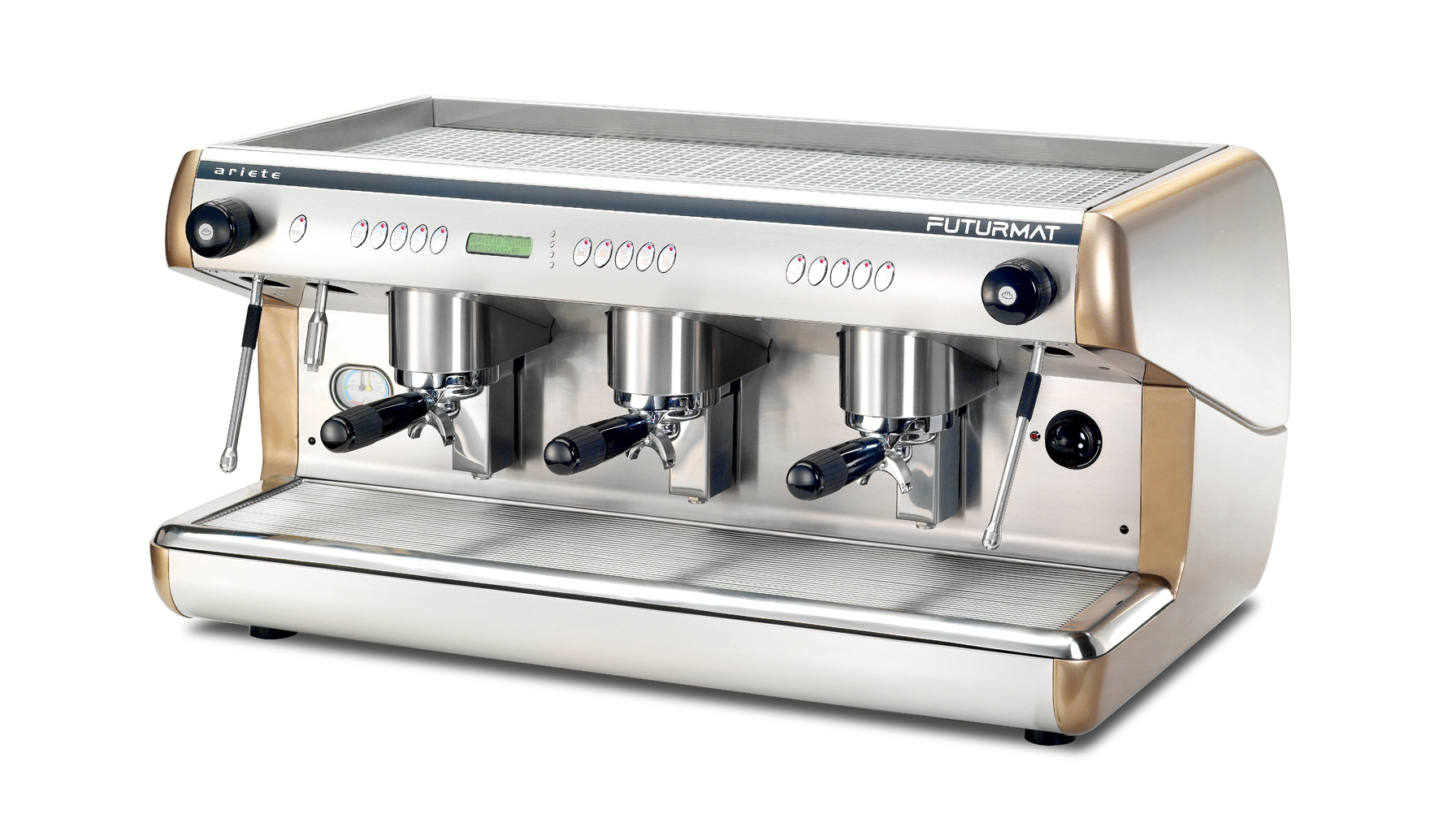 Máquina de Café Espresso Eletrónica 3 Grupos 18L com Bomba Incorporada
