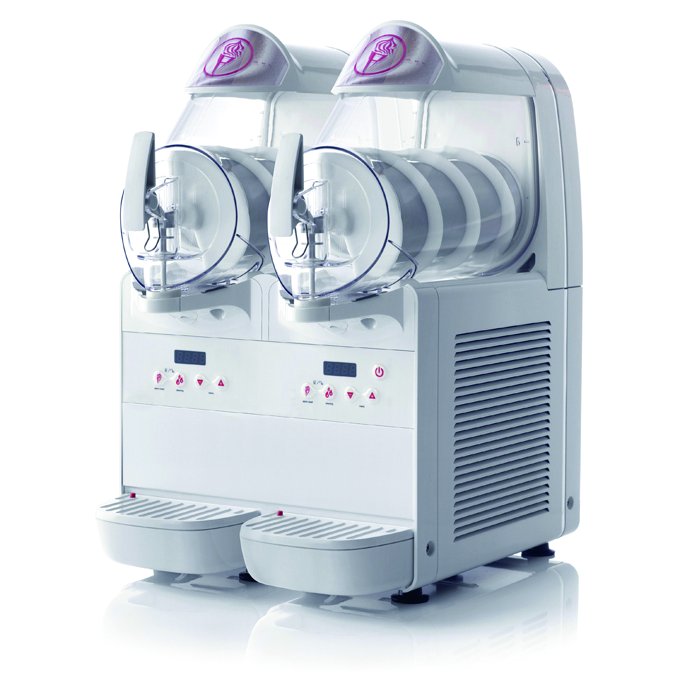 Máquina de Gelados Minigel 2 Cubas 6+6L c/ Iluminação e Fechadura