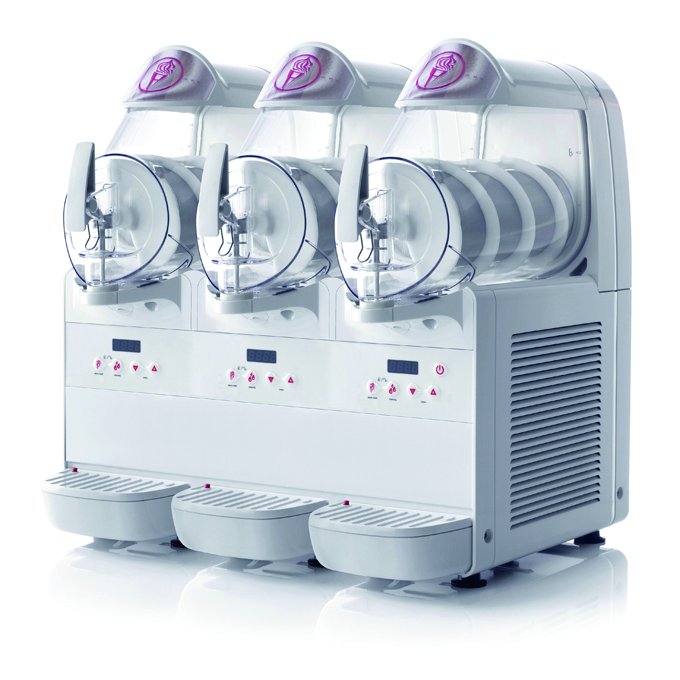 Máquina de Gelados Minigel 3 Cubas com Iluminação e Fechadura