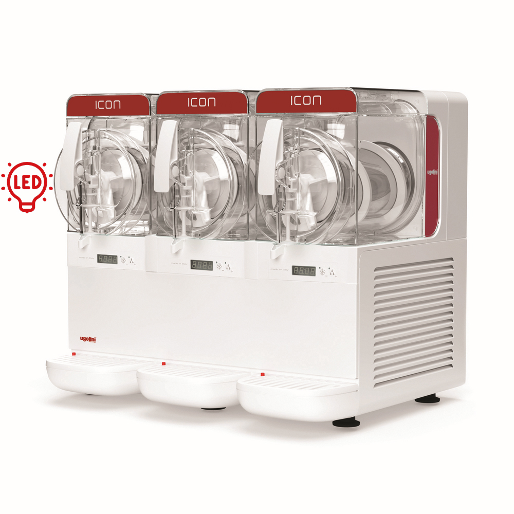 Máquina de Granizados e Sorvetes 3x2,8L, Corpo Aço Pintado