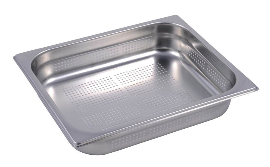 Tabuleiro Gastronorm 1/2 Perfurado em Aço Inoxidável - 65mm Altura