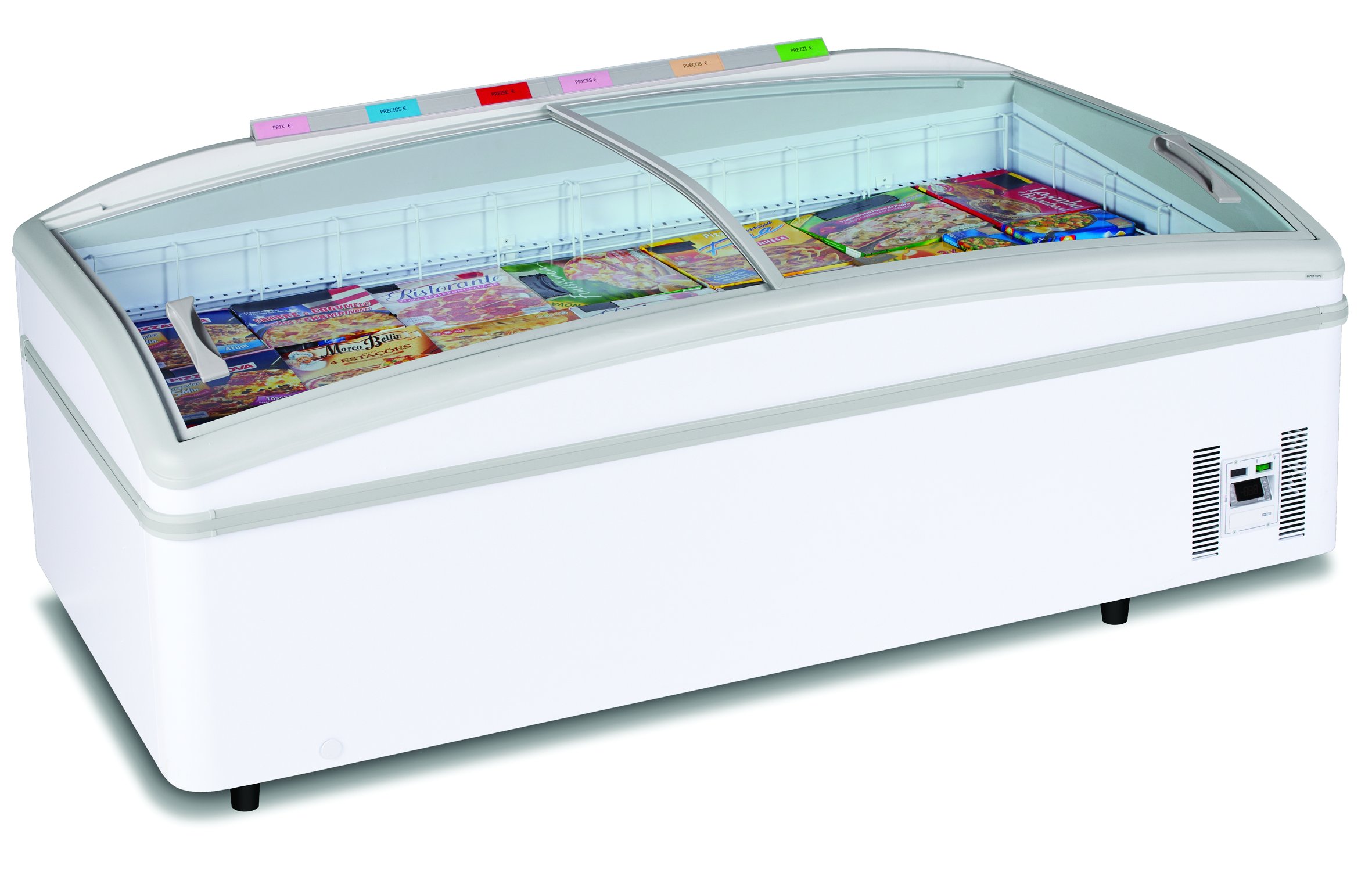 Expositor Congelador Horizontal Duas Tampas Descongelação Automática