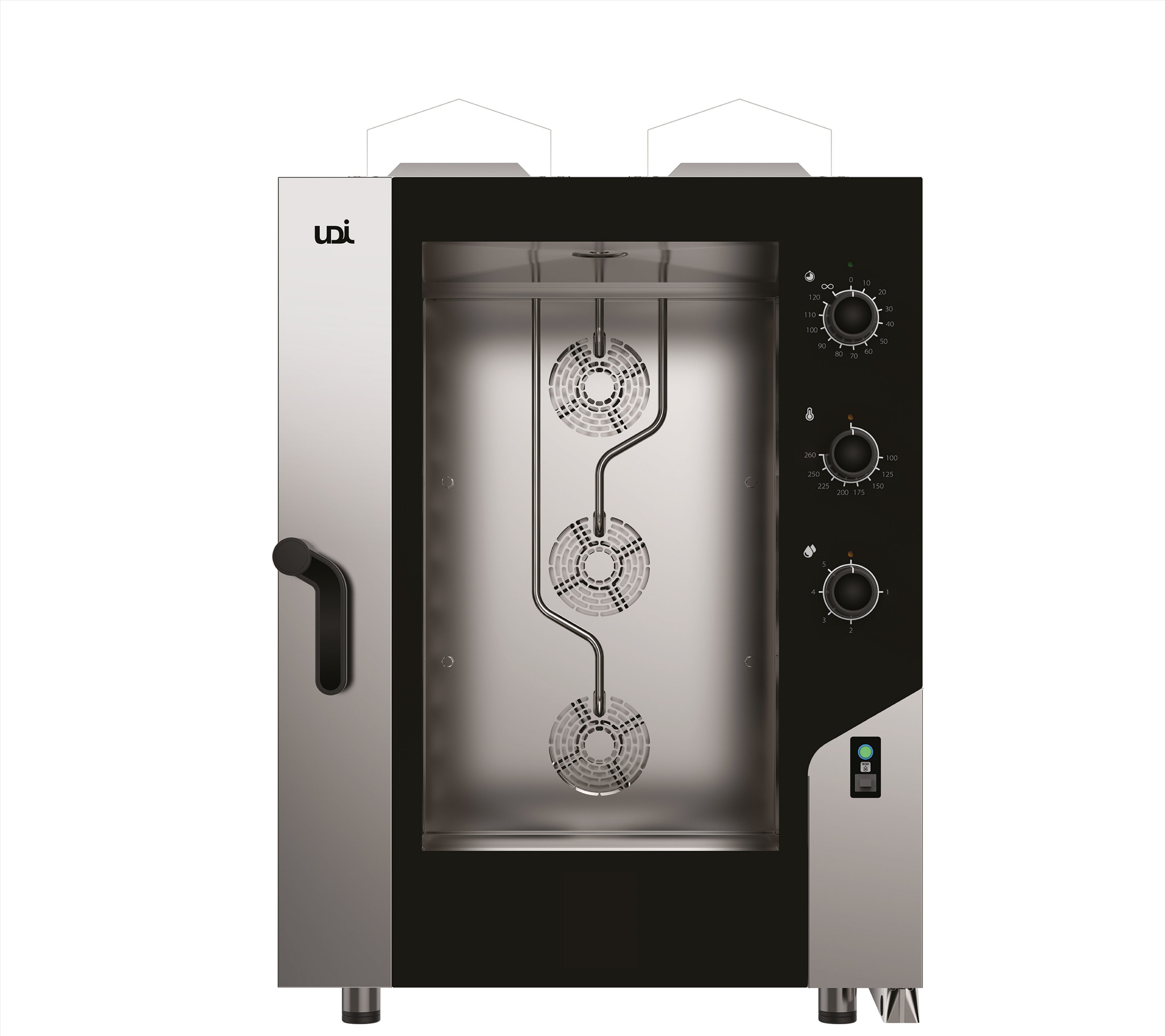 Forno Combinado a Gás 10x GN 1/1 ou 40x60, Vapor Direto, Painel Eletromecânico