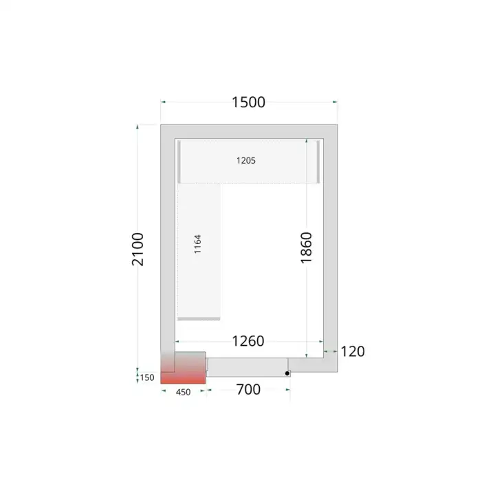 Câmara de congelação Completa 1500 x 2100 x 2200mm CRNF1521