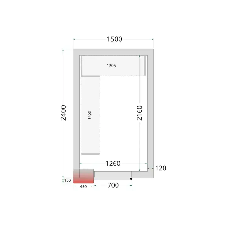 Câmara de congelação Completa 1500 x 2400 x 2200mm CRNF1524