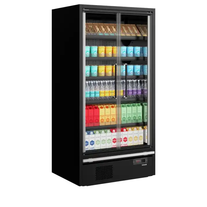 Frigorífico de parede para supermercado  Galaxy+ GP10FGD Black