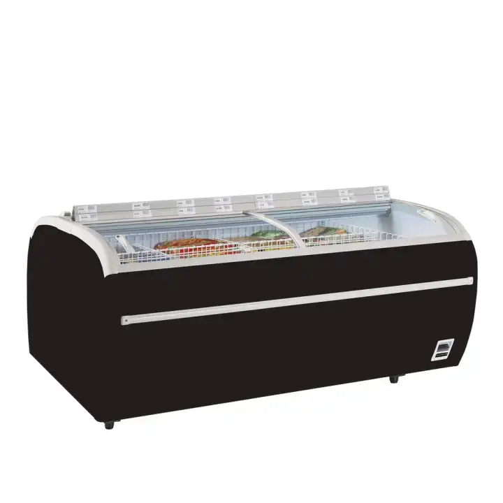 Ilha de supermercado Bitemperatura cor preta  TWIN 220B-CF