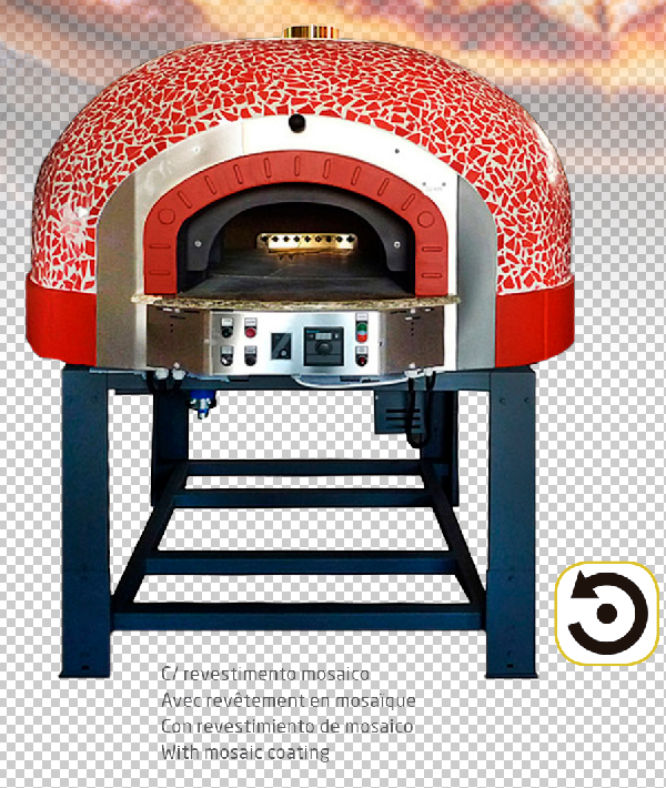Forno a Gás Rotativo para Pizza URG110K com Mosaico, 8 Pizzas