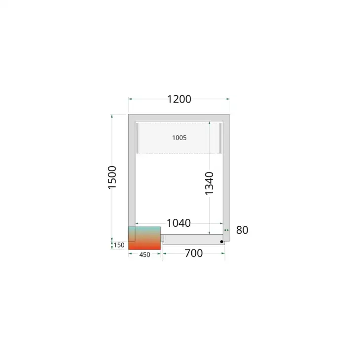 Câmaras frigoríficas 1200 x 1500 x 2120mm CR 120x150x212 NF