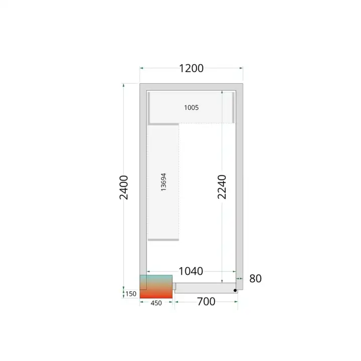 Câmaras frigoríficas 1200 x 2400 x 2120mm CR 120x240x212 NF