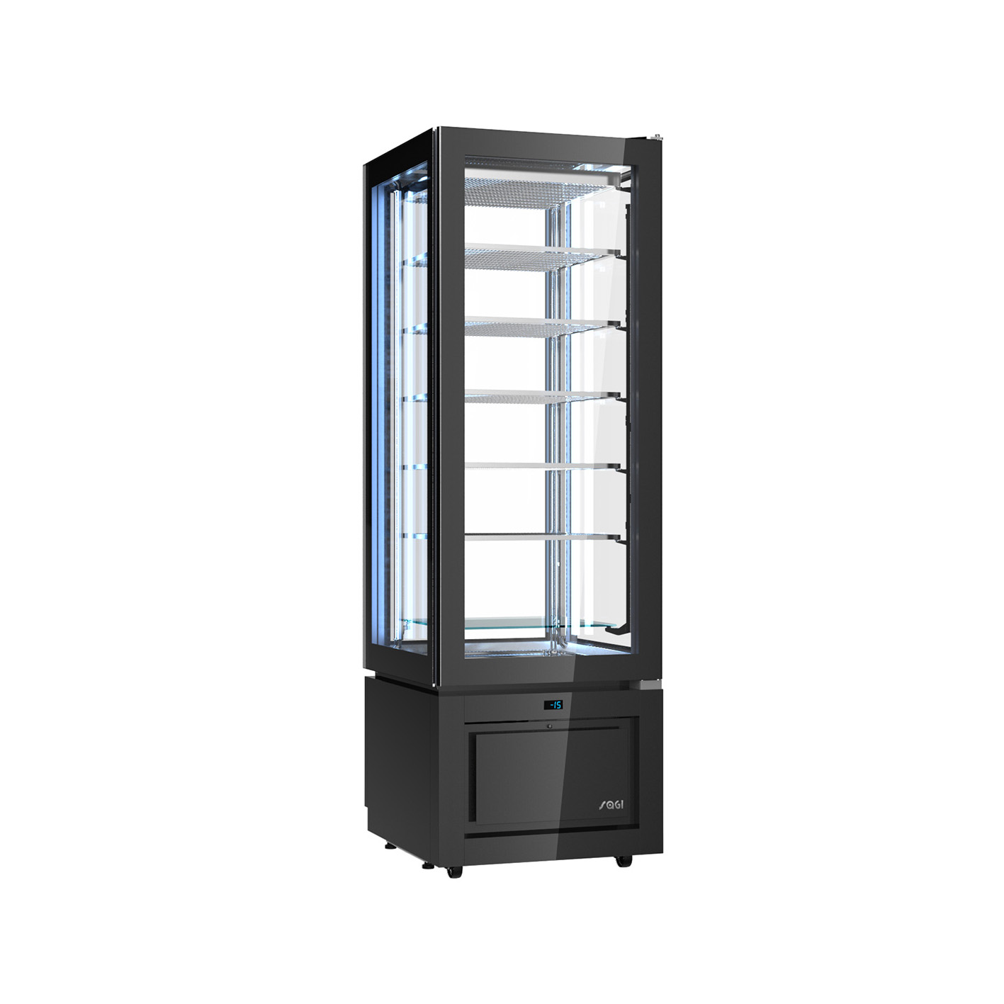 Vitrine Congeladora Vertical Slim Preta Estática -25º/-15º