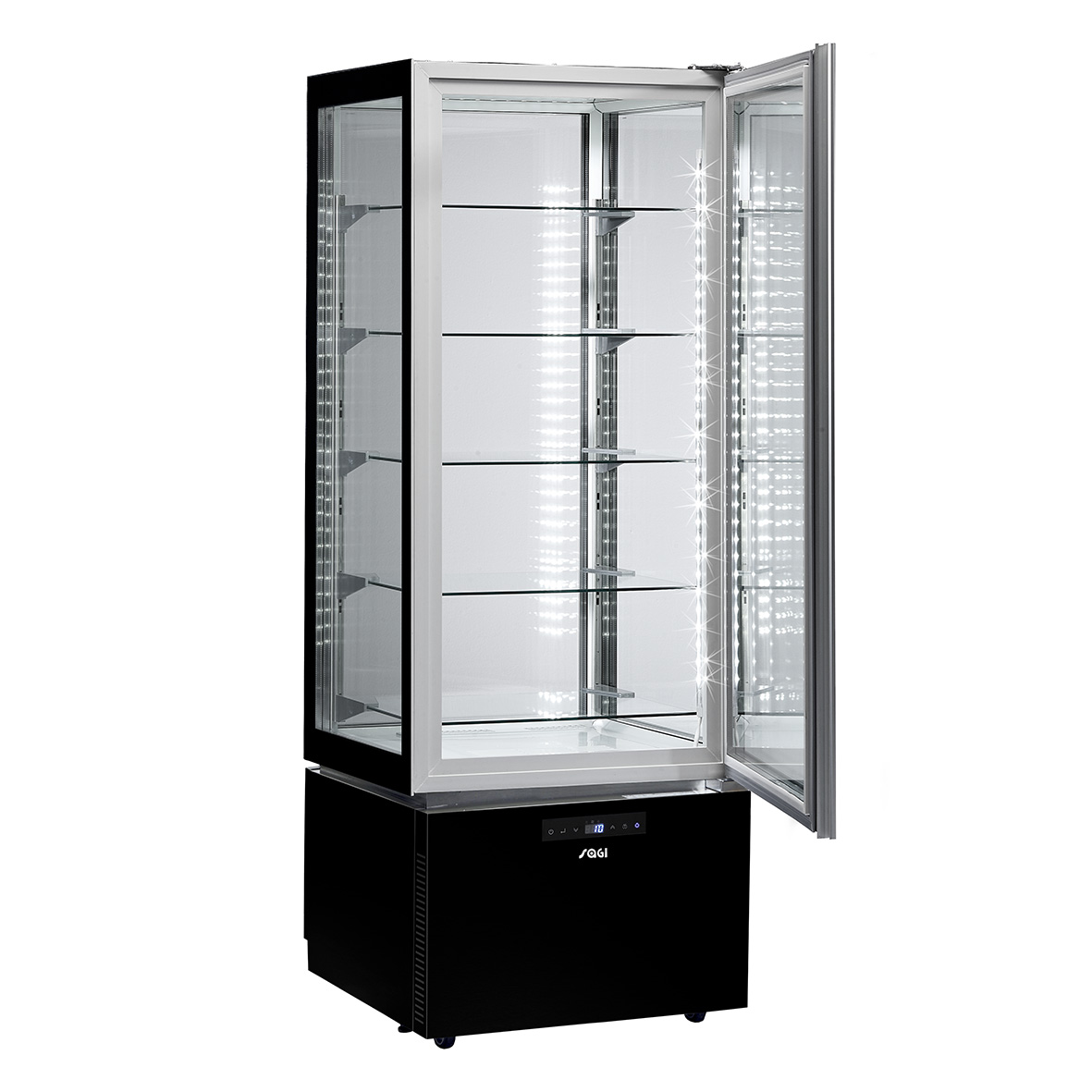 Vitrine Refrigerada Slim KP6Q, Ventilada, Preta, 324L