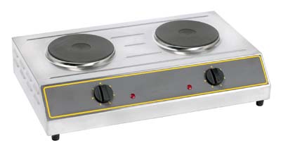 Fogão Elétrico Compacto 2 Bicos para Snack, Ø18cm