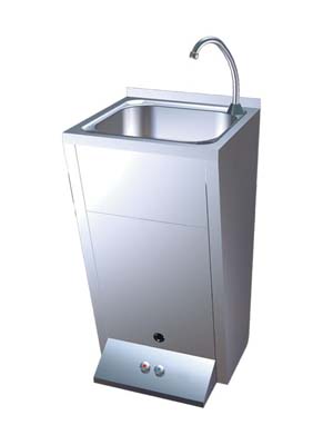 Lava Mãos Inox com 2 Pulsadores (Água Fria e Quente) 450x450mm