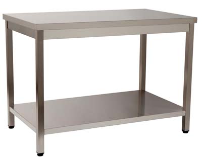 Mesa de Trabalho em Inox 1500x600mm com Prateleira