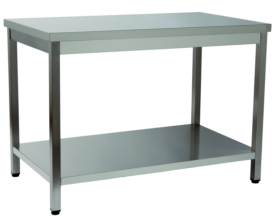 Mesa de Trabalho Inox 1500x700mm com Prateleira para Cozinha Profissional