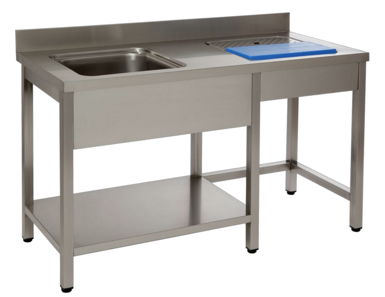 Bancada de Aço Inoxidável com Cuba e Rilene 1400x600x850mm
