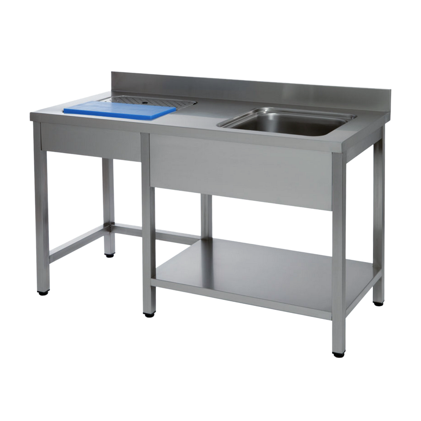 Bancada Preparação Inox 1400x700 Cuba Direita