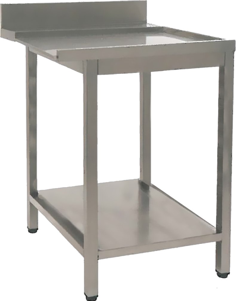 Mesa de Saída Lava-Pratos em Inox 650x735x850mm