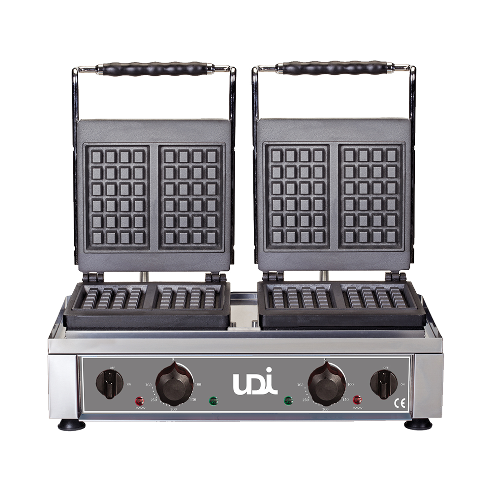 Máquina de Gofras Dupla Elétrica 6x4 Quadrados Profissional