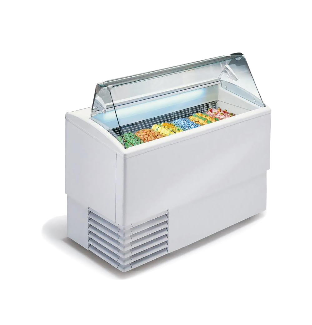 Vitrine de Gelados Vittoria 6: Vidro Reto, 6 Covetes