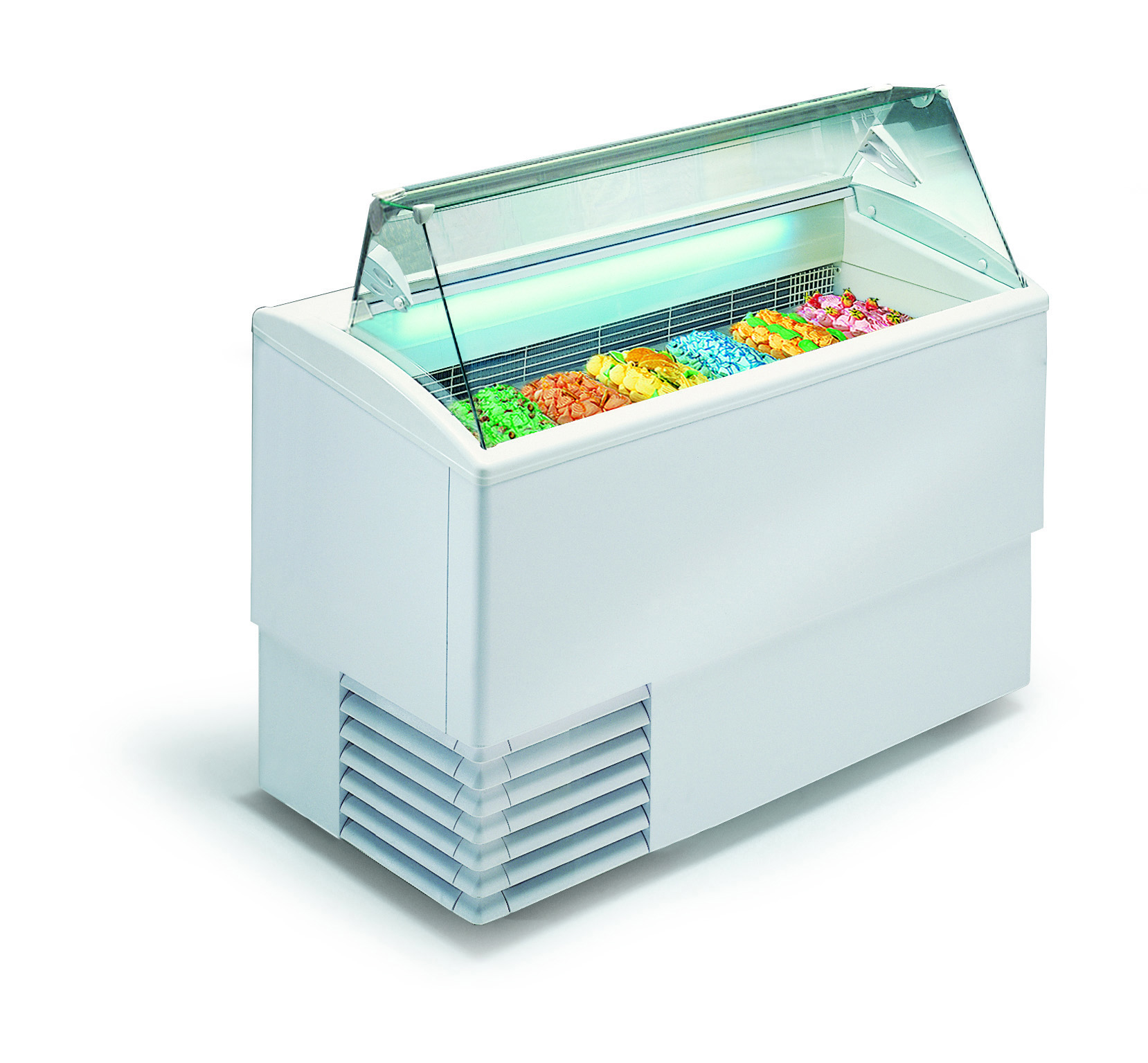 Vitrine de Gelados Vittoria 7 Vidro Plano – 7 Cubas GN