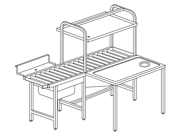 Mesa de Carga Louça RTC18 1800mm com Sistema Mecânico