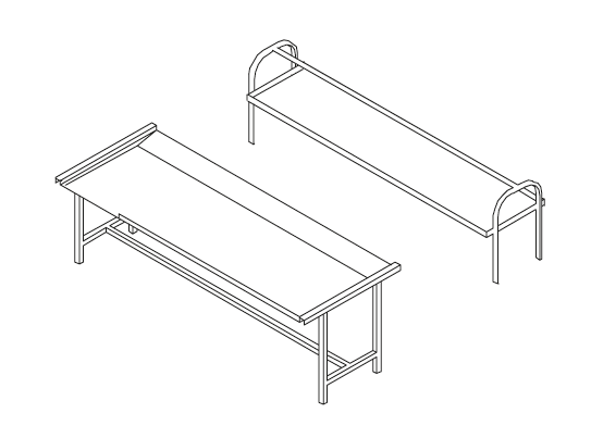 Mesa de Trabalho em Inox com Anel de Borracha 2400x1000x850h mm