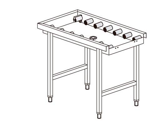 Mesa de Rolos Aço Inox para Máquina Lavar Louça, 1100x650mm