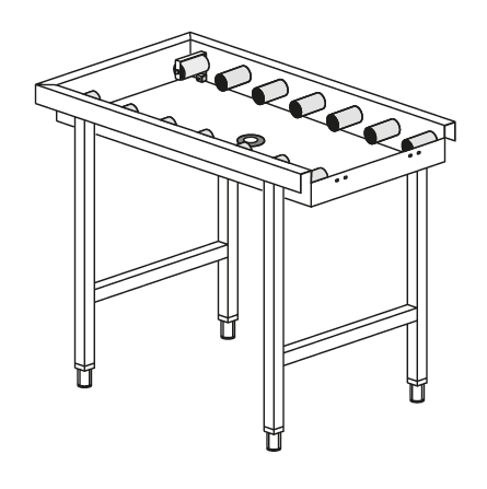 Mesa de Rolos Aço Inox para Máquina Lavar Louça, 1100x650mm