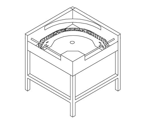 Curva de Rolos Motorizada 90º LC97/2 para Máquinas de Lavar Loiça AX-RX