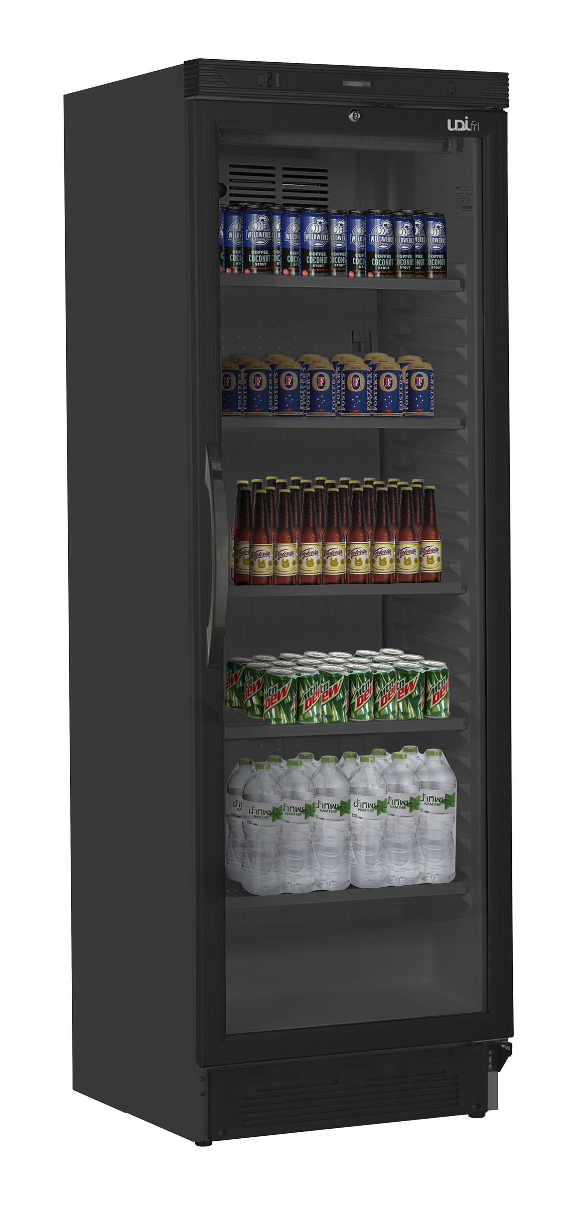 Armário Expositor Refrigerado 372L Porta Vidro Preto