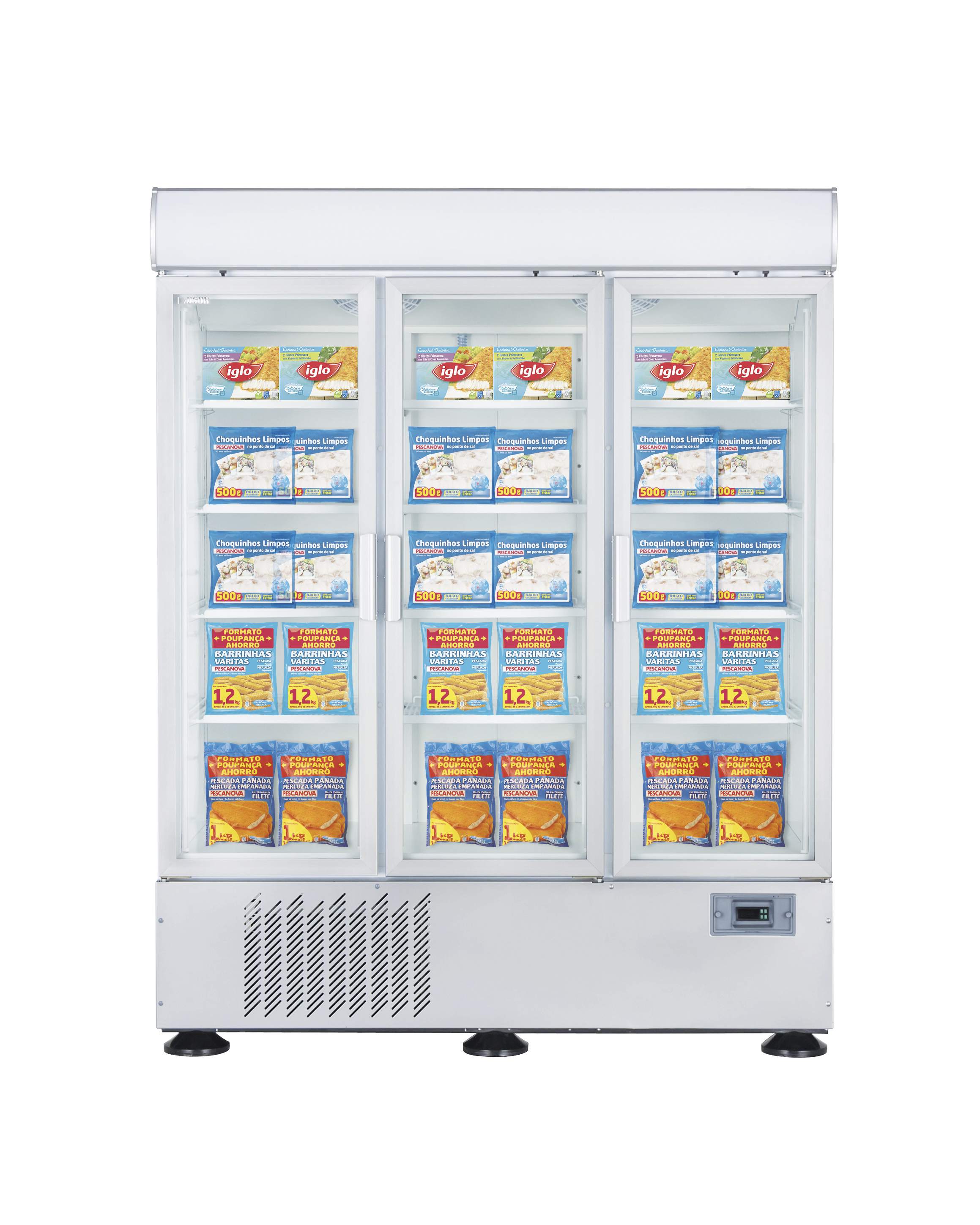 Armário Congelador Vertical 1233L 3 Portas de Vidro