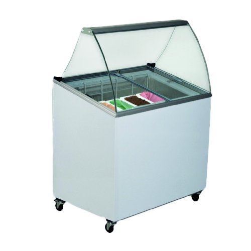 Vitrine de Gelados Vidro Curvo Estática 101x62cm 5 Covetes