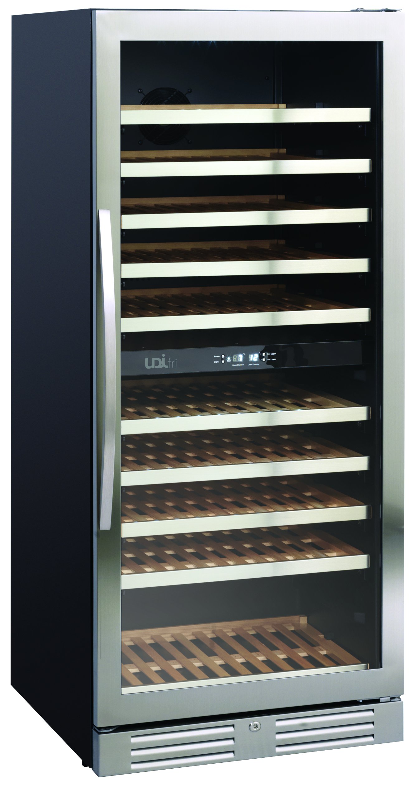 Cave de Vinho Duas Zonas 312L, 5-18°C, Dupla Porta Inox