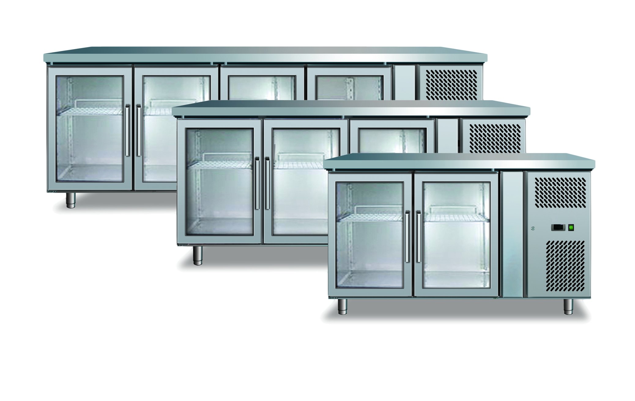 Mesa Refrigerada Gastronorm Linha 700 GN1/1 – 4 Portas Vidro