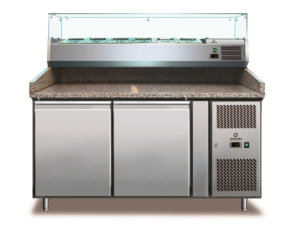 Mesa de Preparação de Pizza Refrigerada 2 Portas 1500mm