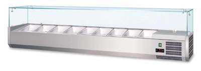 Vitrine Refrigerada para Balcão 1600mm | Display +2º/+8ºC
