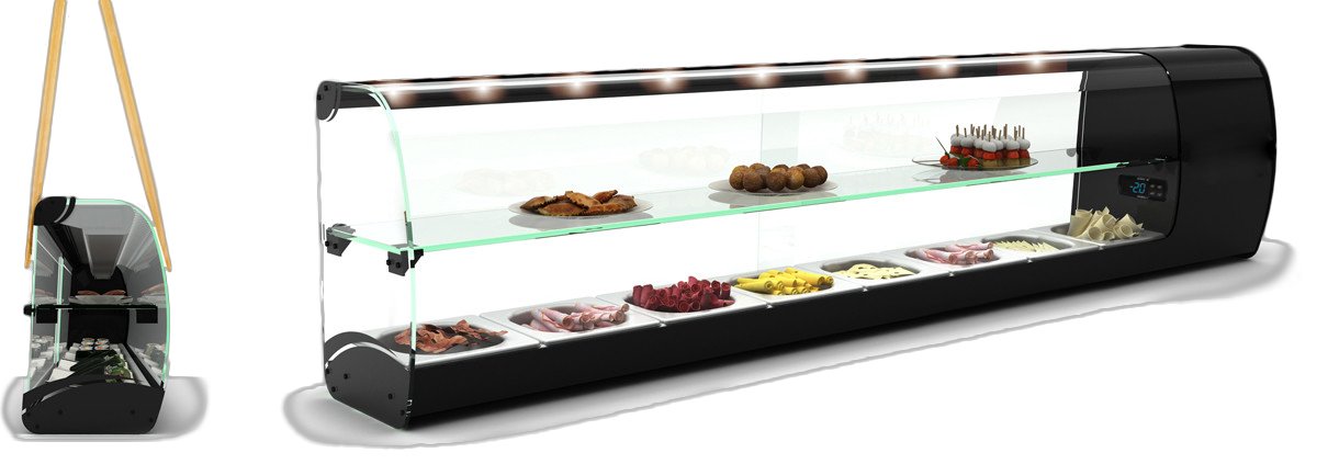 Vitrine Refrigerada para Tapas 1430x240mm com LED